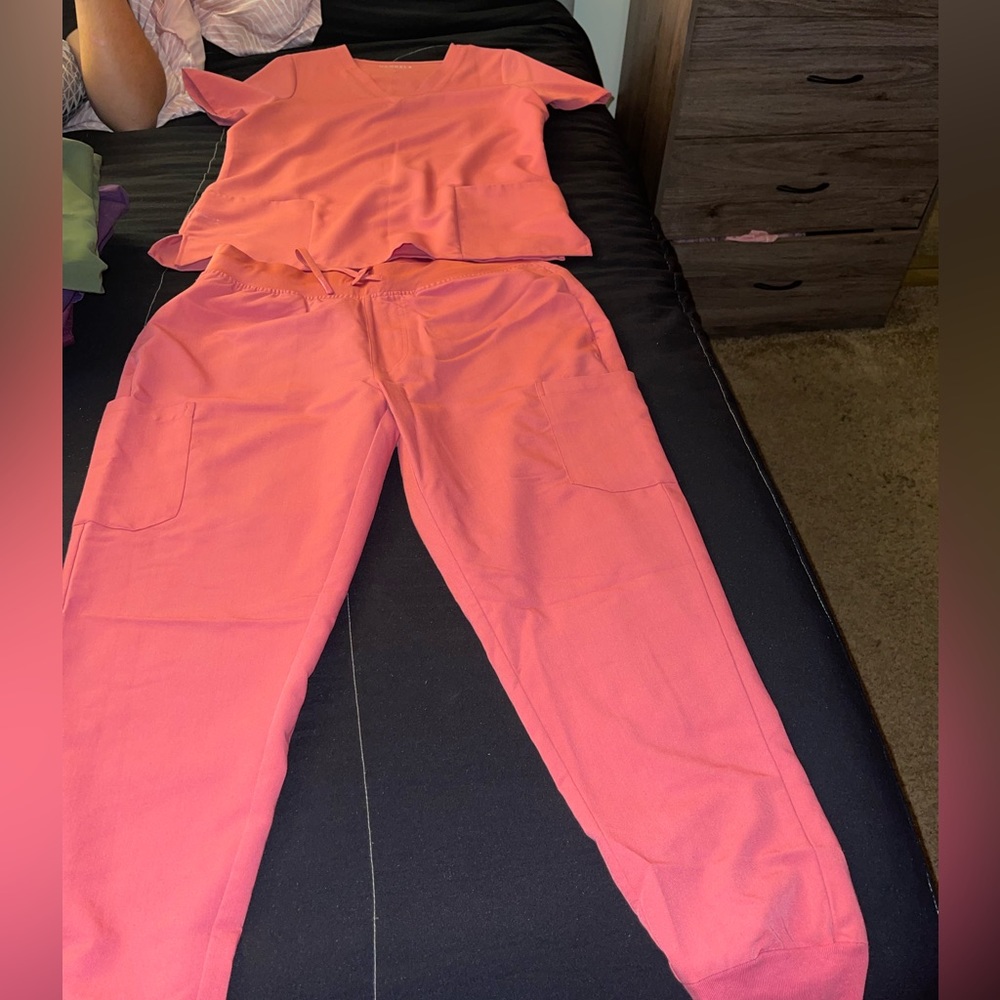 Coral Pink Mandala Scrub Set